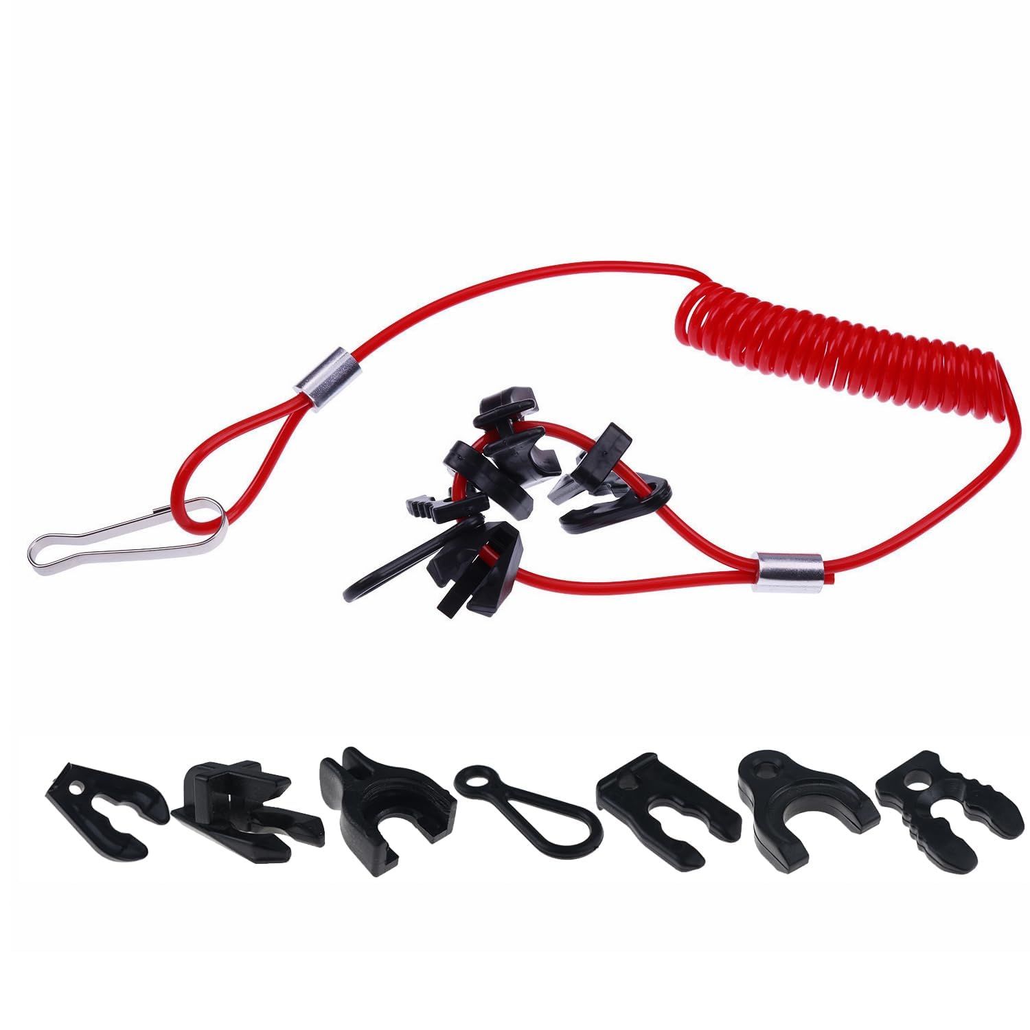 Holdia Universal Safety Kill Stop Switch With 7 Keys & Lanyard Compatible With Johnson Evinrude Mercury Yamaha Suzuki Tohatsu An