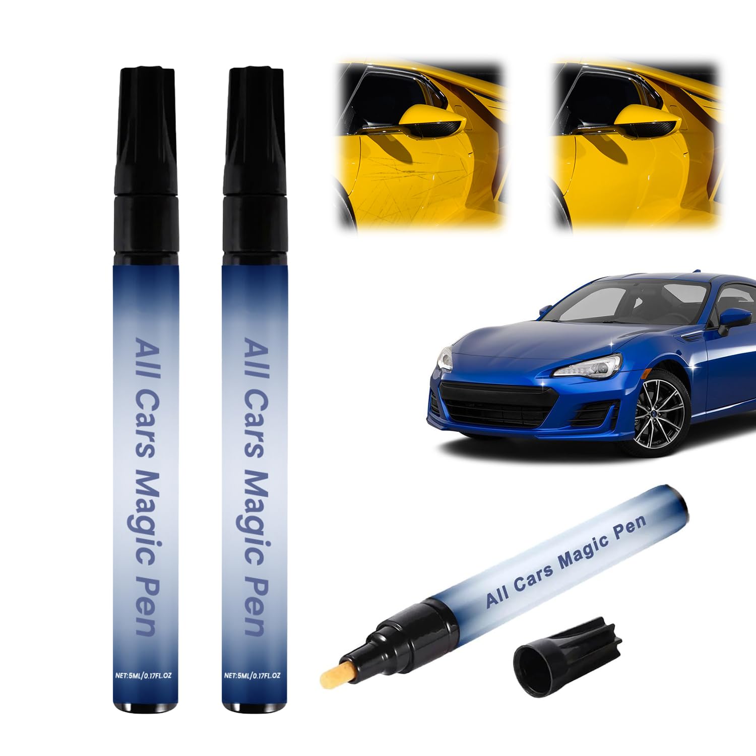 2PCS All Cars Magic Pen, Magic Car Scratch Removal Pen, Car Scratch Repair Pen Set, Magic Car Paint Scratch Repair, Quick Fix fo