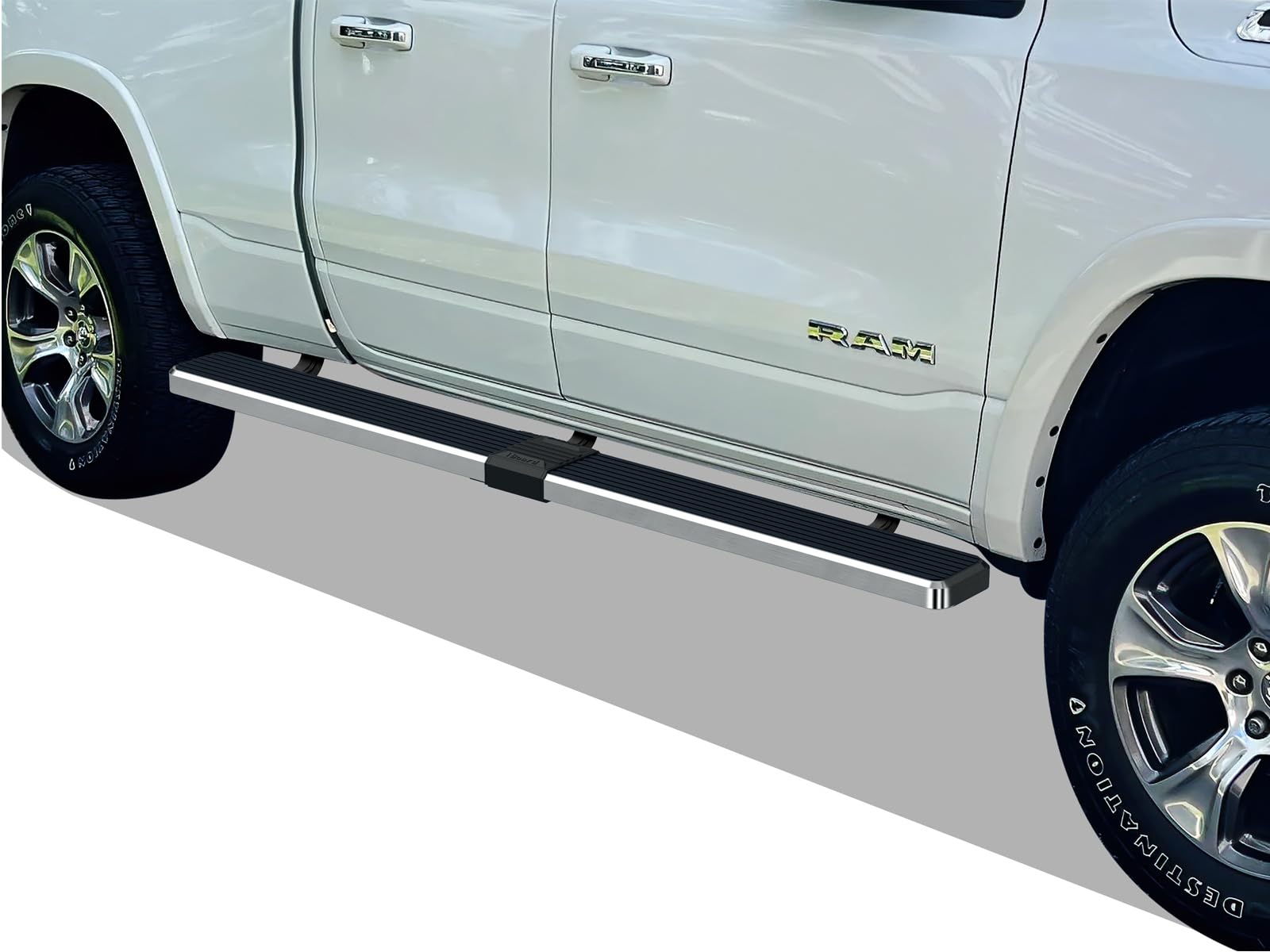 Aps (Polished 304 Stainless Steel 6In Wheel To Wheel Running Boards Nerf Bars Compatible With Ram 1500 2019-2025 Crew Cab 6.5Ft