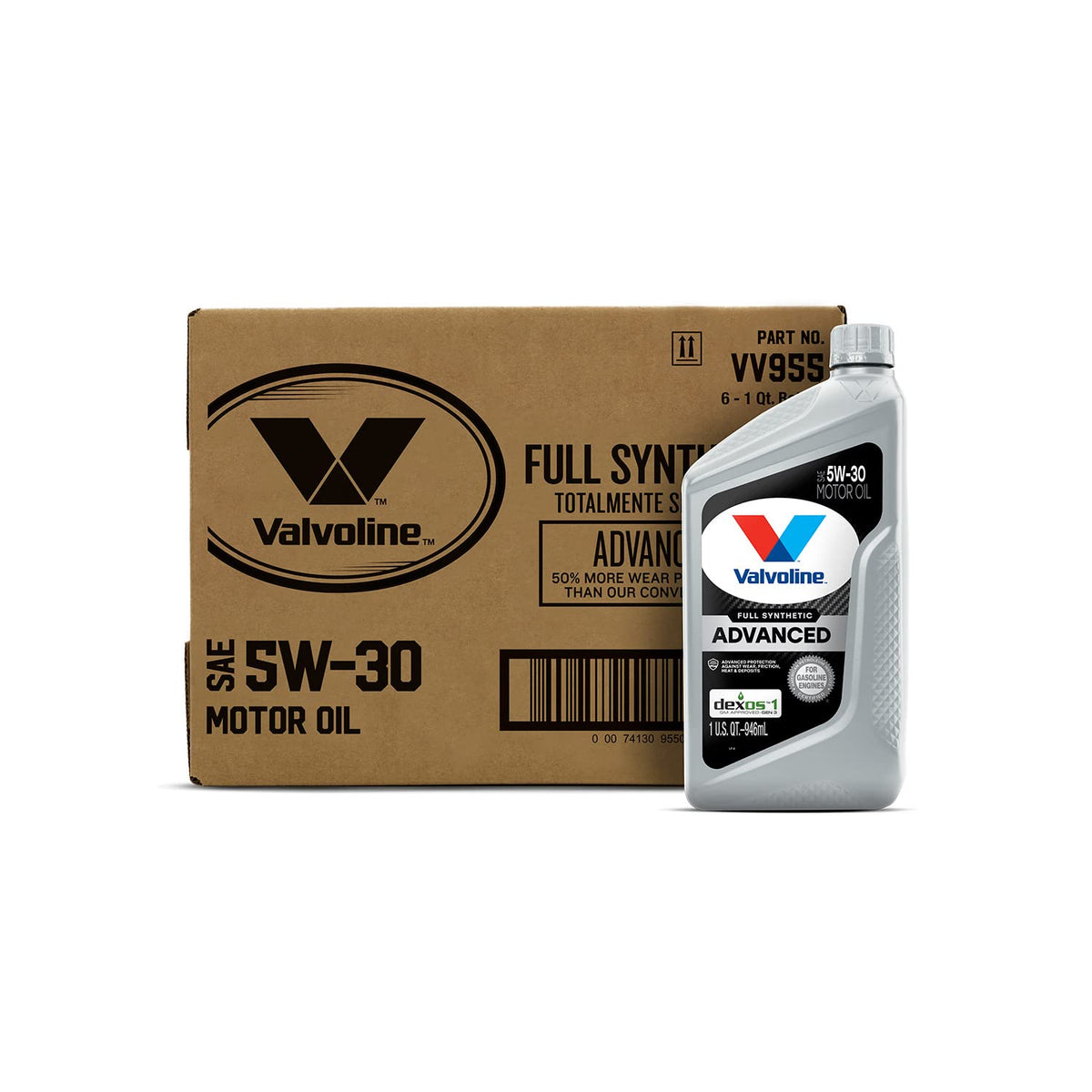 Valvoline Advanced Full Synthetic Sae 5W-30 Motor Oil 1 Qt, Case Of 6