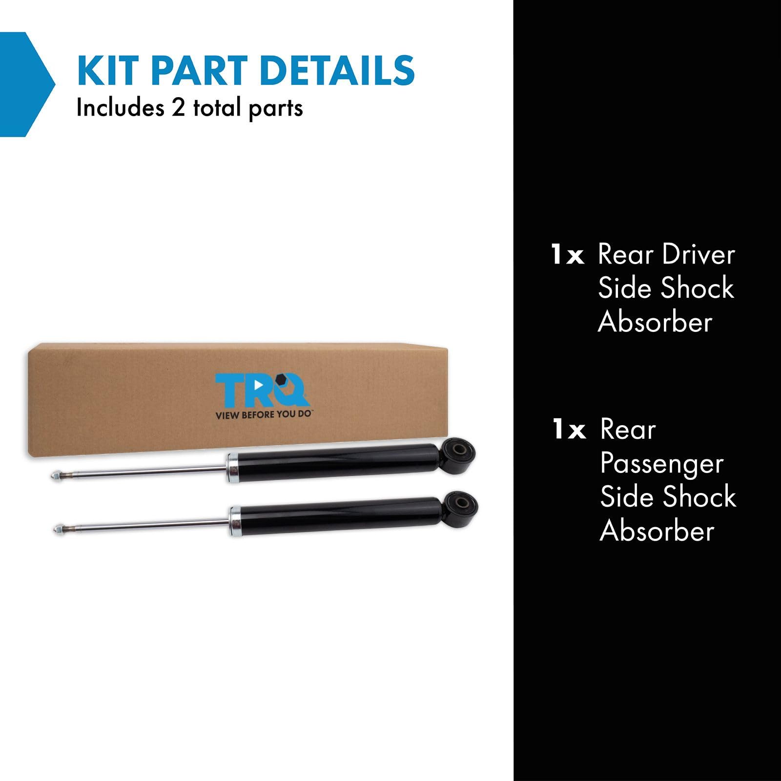 Trq Rear Shock Absorber Set Compatible With 2012-2019 Volkswagen Beetle