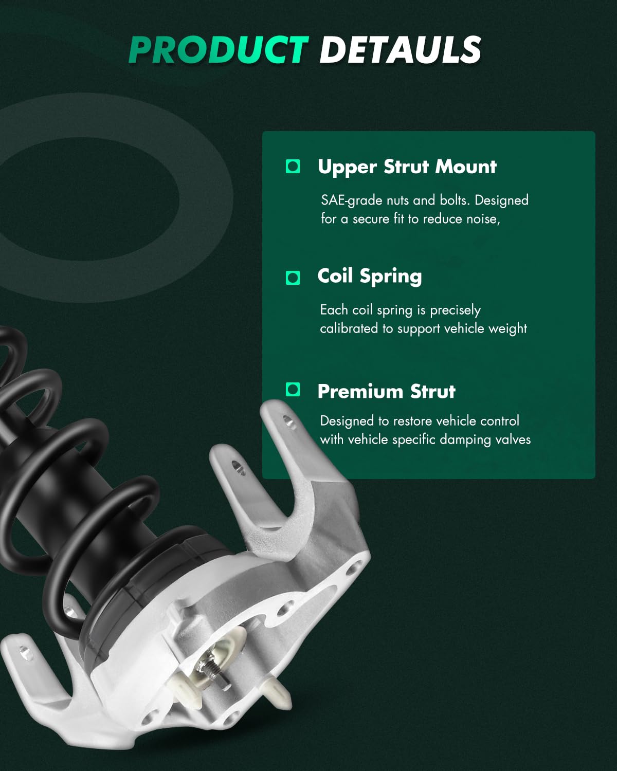 Scitoo Shock Struts Replacement Complete Assembly Front Pair Fit For 2003-2007 For Cadillac Cts Quick-Strut Complete Strut Assem