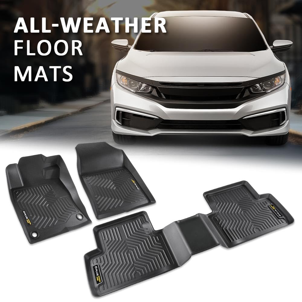 G-PLUS Floor Mats 3pcs Compatible with Honda Civic Coupe Sedan 2016-2021 & Civic Hatchback 2017-2021, Fit Honda Insight 2016-202