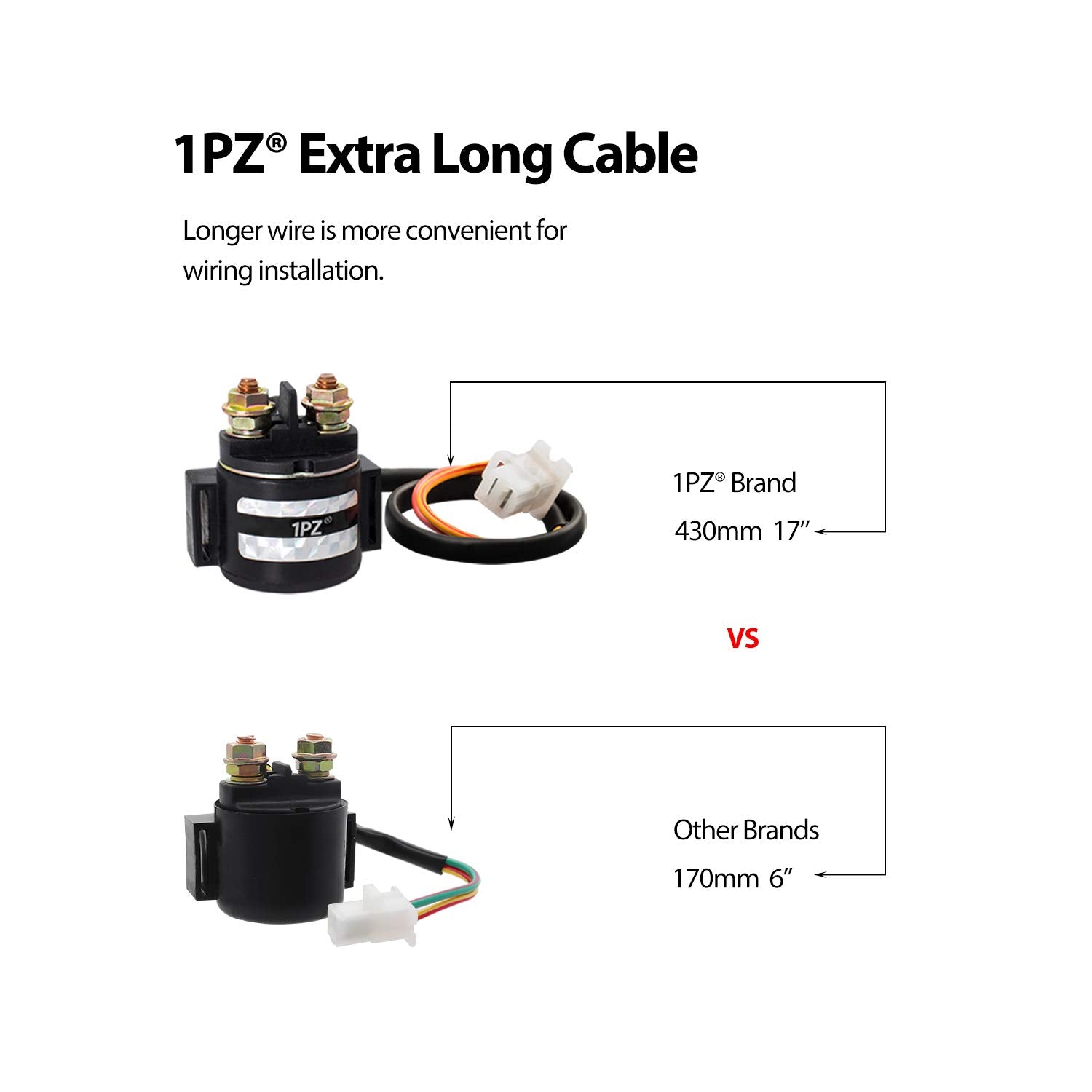 1PZ W35-S01 Premium Starter Solenoid Relay Replacement for Yamaha Warrior 350 YFM350 1987 1988 1989 1990 1991 1992 1993 1994 199