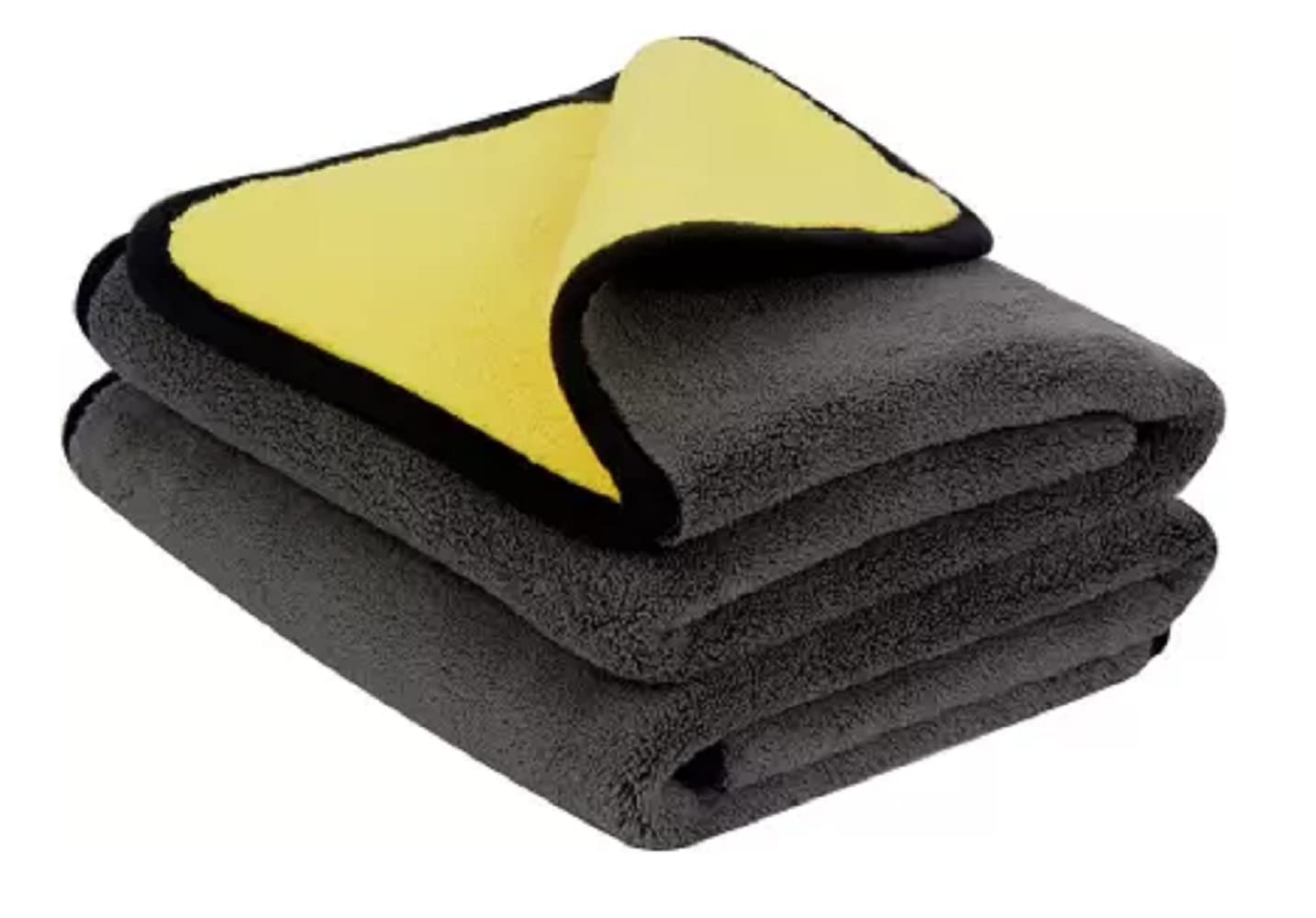 EMPICA Microfiber 800 GSM Double Sided Towel for Vehicle Washing Car Cleaning Cloth Set of 6 (Yellow and Black)