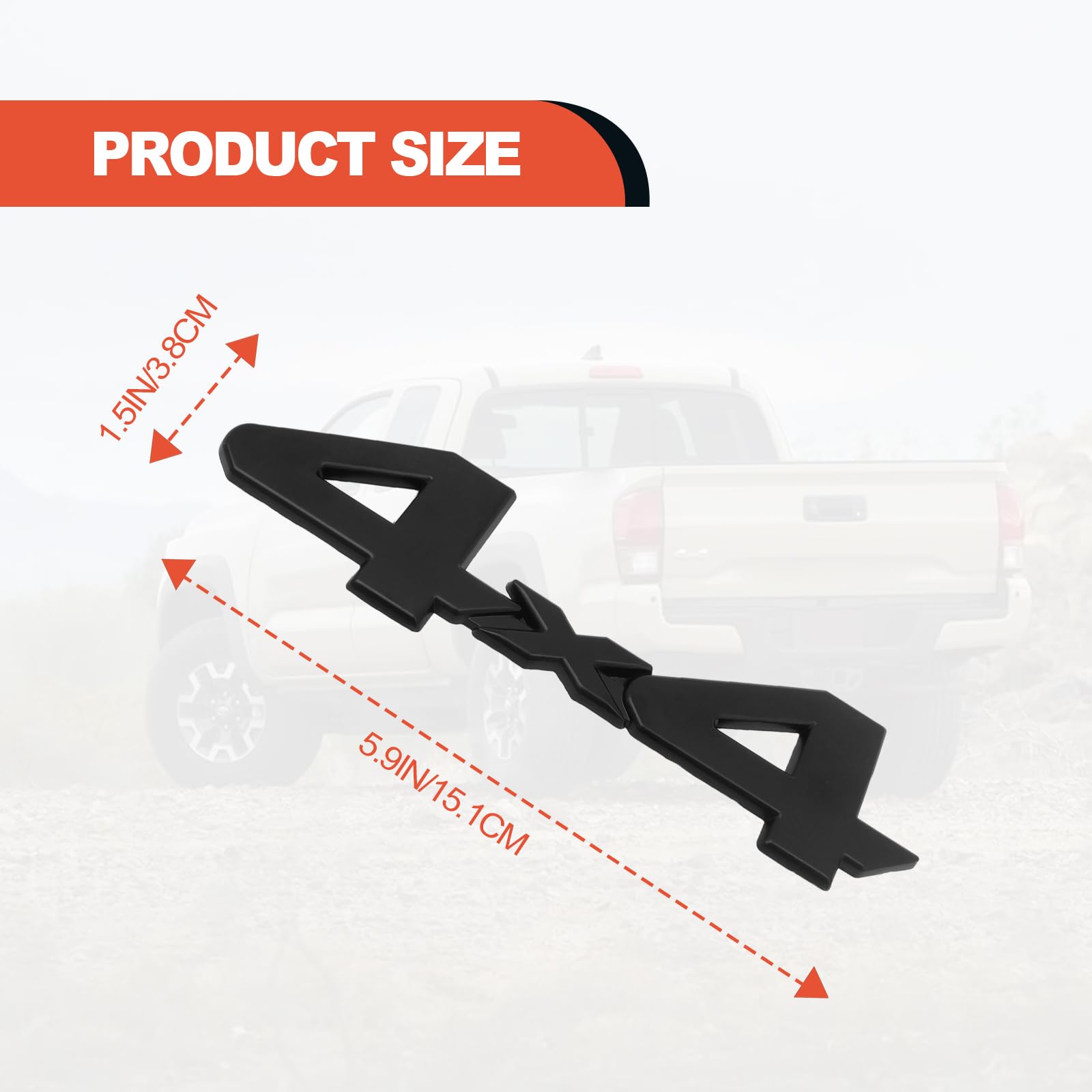 Universal 4X4 Emblem Badge 3D Logo, Full Coverage 3/M Adhesive Compatible With 4Run|Tac|Tun Suv Truck Pickup Model 3D Raised Abs 4X4 Badge, 3D Metal Matte Black Logo Trunk Badge (Matte Black)