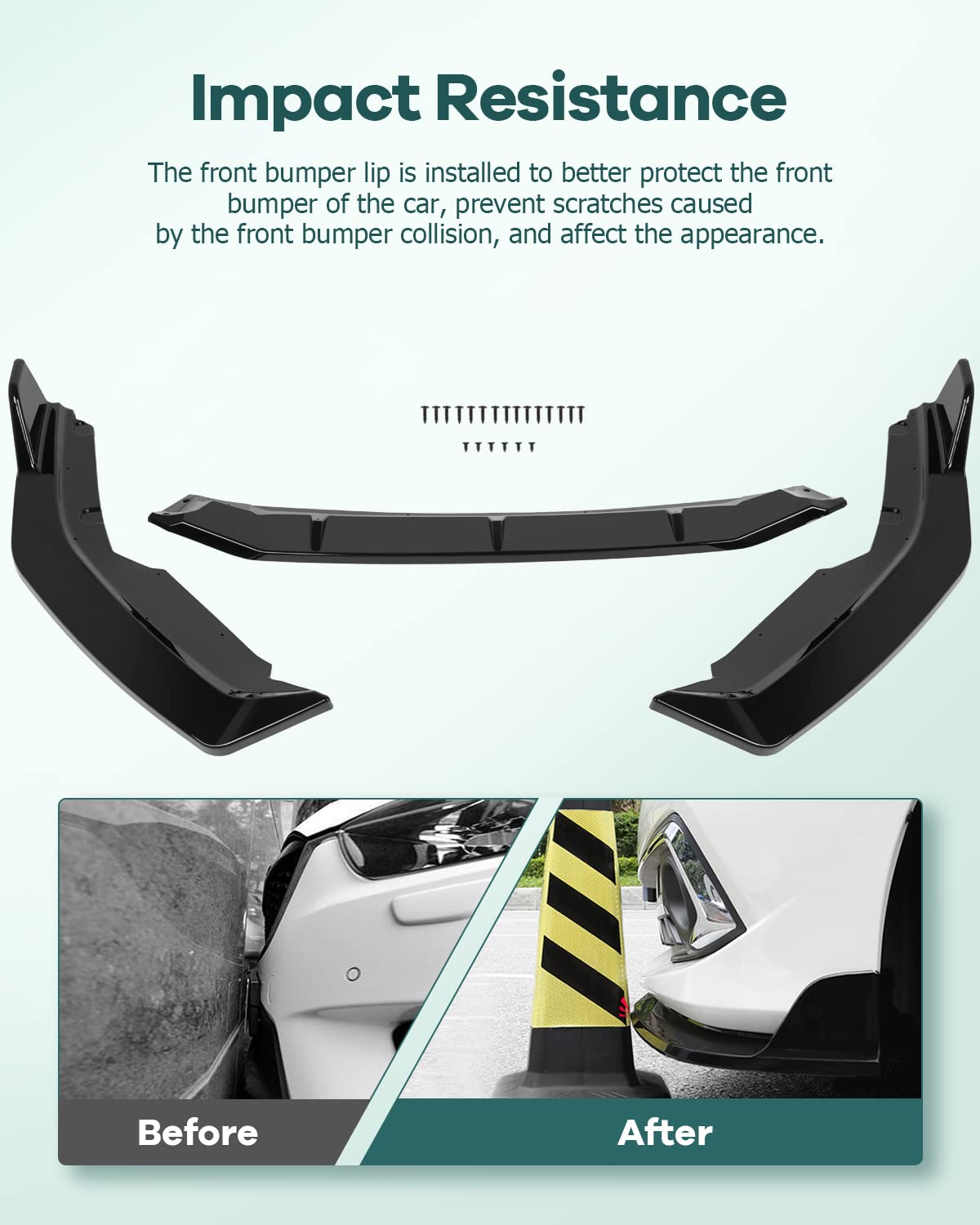 Scitoo Glossy Black Front Bumper Lip Fits For 2020-2021 For Nissan Sentra Pp Front Lip Spoiler