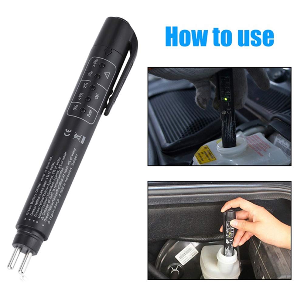 Fluid Liquid Tester, Auto Brake Diagnostic Testing Tool, Oil Moisture Analyzer With 5 Led Indicators, Auto Brake Diagnostic Chec