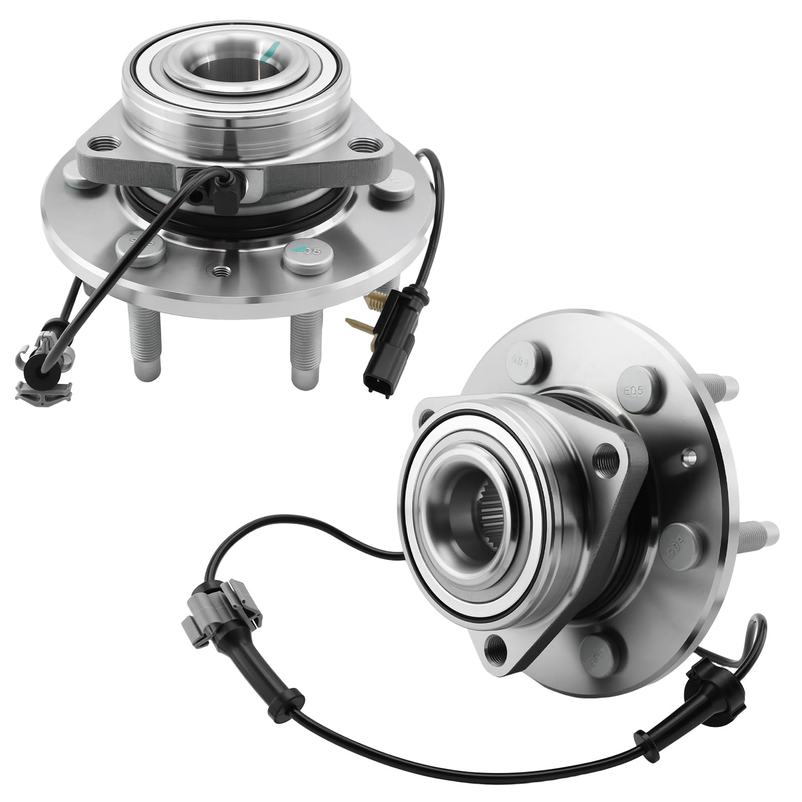 515160 2Pcs Front Wheel Bearing and Hub Assembly 4WD Fit for 2014-2018 Chevy Silverado 1500, Suburban, Tahoe, 2015-2020 GMC Yuko