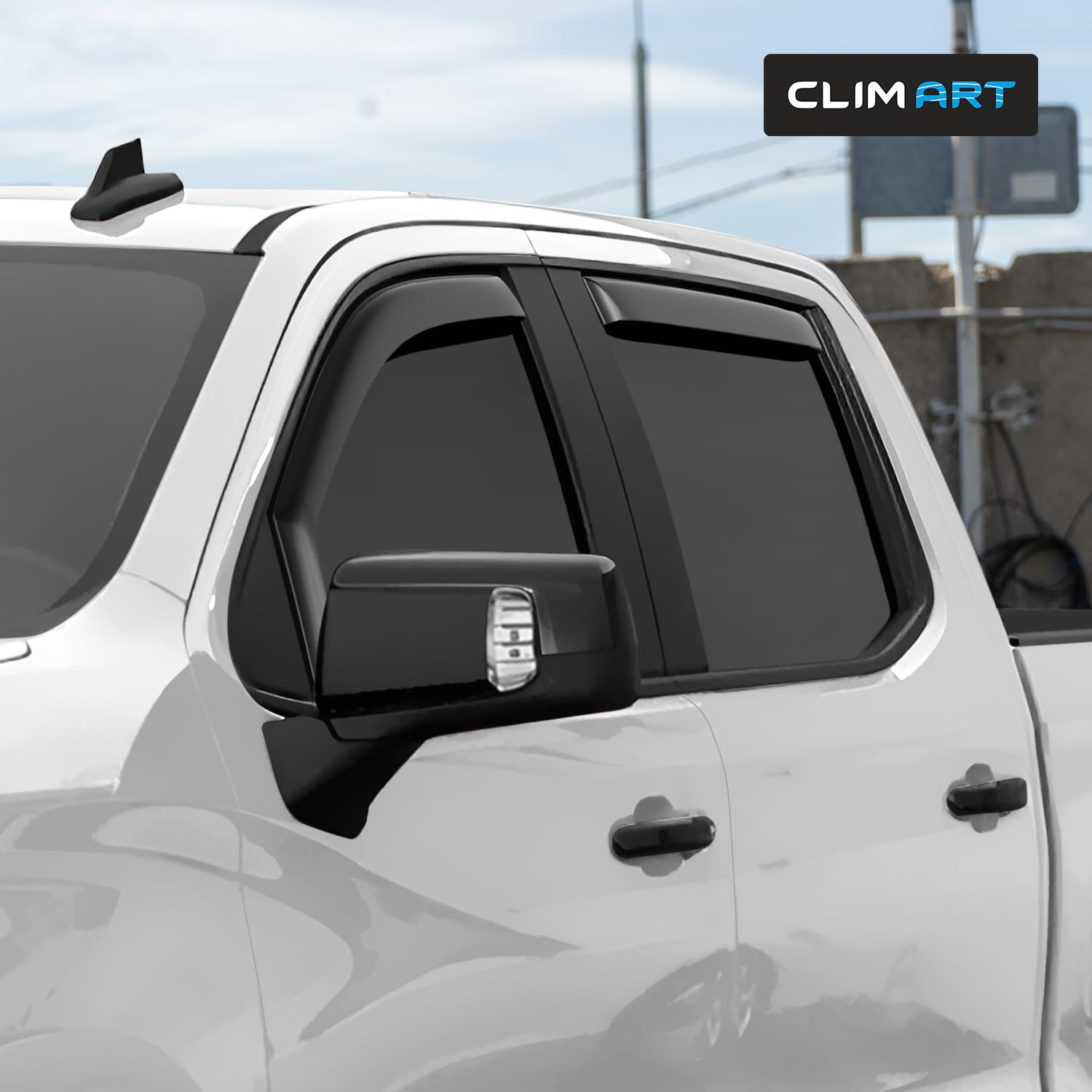 Clim Art In-Channel Incredibly Durable Rain Guards For Chevrolet (Chevy) Silverado/Gmc Sierra 1500 2019-2025 Crew Cab, Original