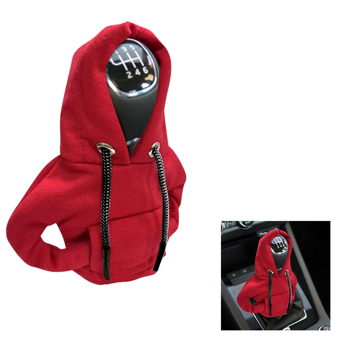 JOYCOURT Car Gear Shift Hoodie, Fashionable Gear Shift Knob Cover, Mini Hoodie for Auto Shifter, Auto Interior Cute Gadgets,Univ