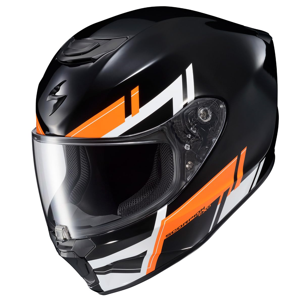 Scorpionexo R420 Full Face Adult Street Motorcycle Helmet With Bluetooth Ready Speaker Pockets Dot Snell Approved Pace (Orange -