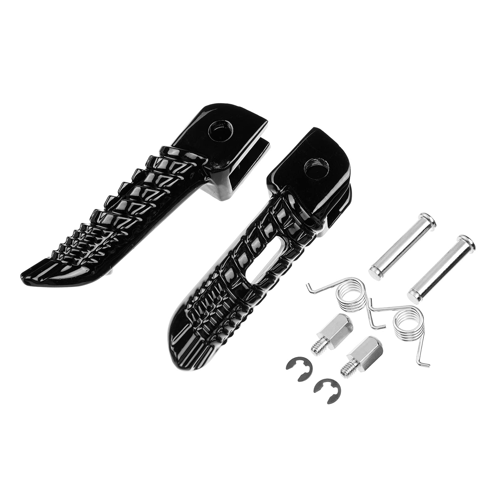 Vpzmt Front Rear Foot Pegs Footrests Pedal Fits For Suzuki Gsxr Gsx-R 600/Gsxr750/Gsxr1000 2005-2020 ((Front+Rear)-Black)