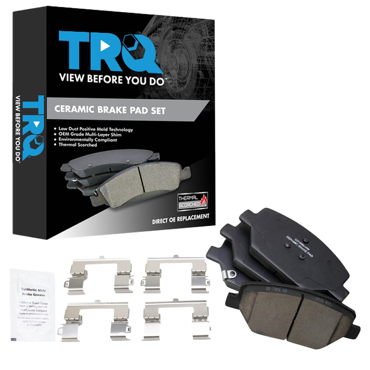 TRQ Front Brake Pads Ceramic Compatible with 2016-2020 Buick Envision 2017-2019 LaCrosse 2018-2020 Regal Sportback Regal TourX 2