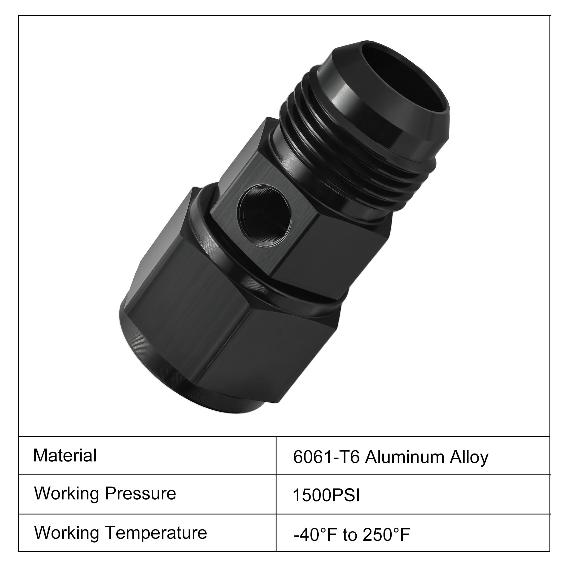 Evil Energy 12An Male Flare To -12 Female Swivel With 1/8 Npt Gauge Port Fuel Pressure Take Off Fitting Adapter Aluminum
