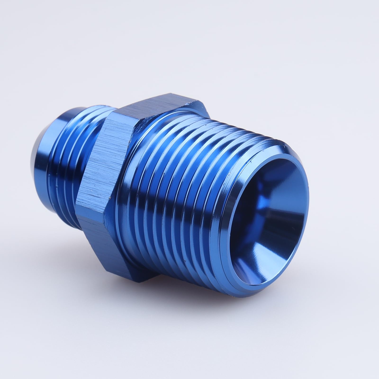 Ac Performance Male 3/4'' Npt To -10 An Flare Adapter Straight Aluminum Blue