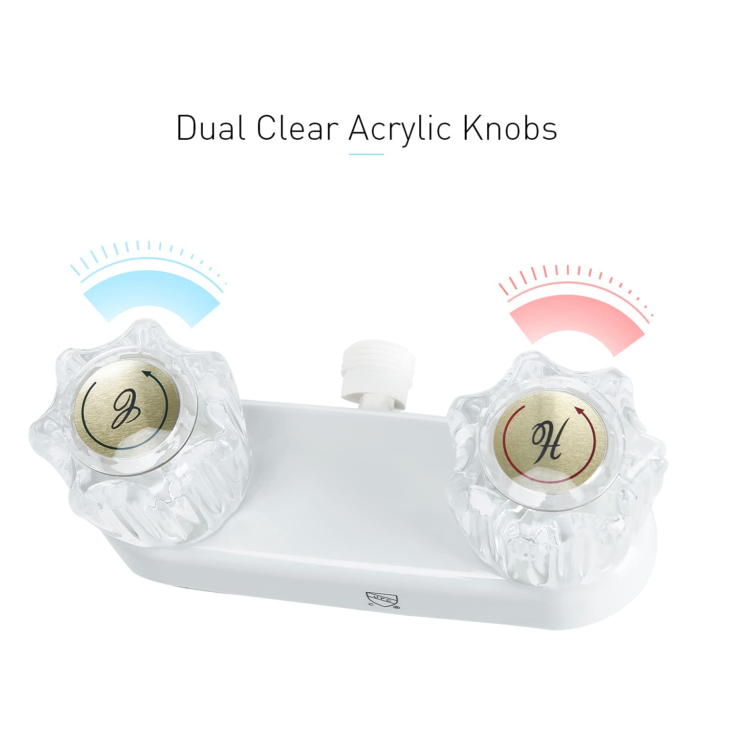 Oymov Rv Shower Faucet, Camper Shower Faucet Valve, Rv Shower Replacement Valve Diverter W/ 2 Knob Handles For Indoor And Outdoor Shower