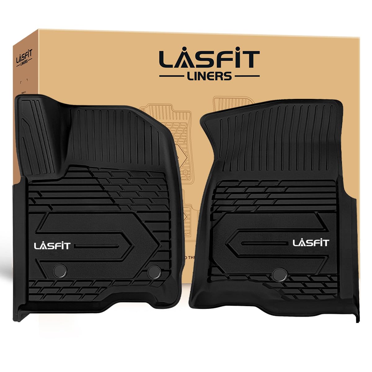 Lasfit Front Floor Mats For Chevrolet Silverado/Gmc Sierra 1500 2019-2025 Crew Cab/Double Cab, Slv/Sra 2500Hd 3500Hd 2020-2025 C
