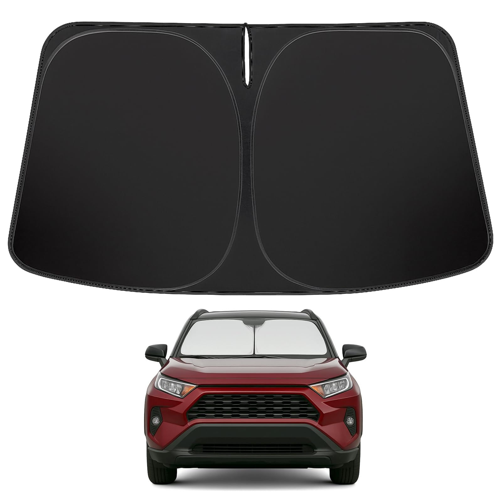 Proadsy 2025 Upgrade Windshield Sunshade Custom For 2019-2024 2025 Rav-4 Suv Crossover, Trd Off-Road, Le Xle Reflective Heat Sun