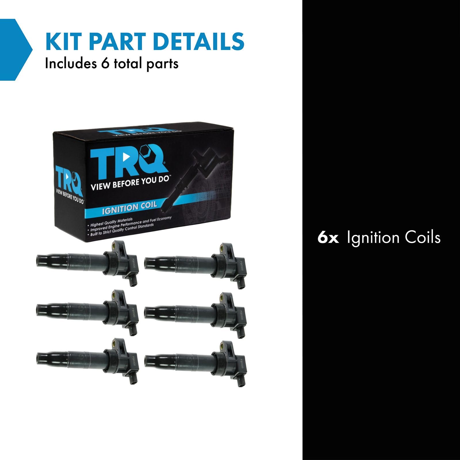 Trq Ignition Coil Set Compatible With 06-19 Hyundai 06-17 Kia Uf-546 U5087 Ign00119 27301-3C000 273013C000