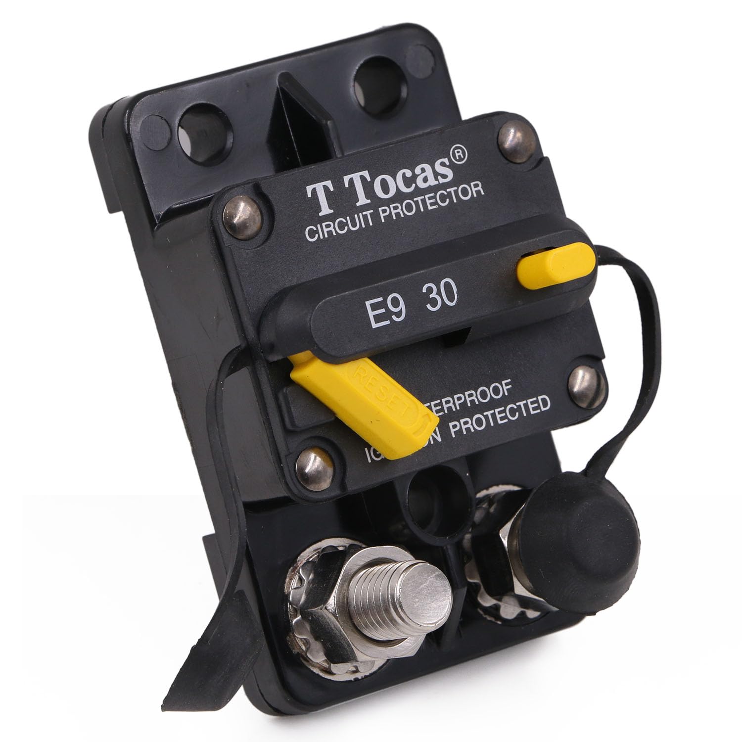 T Tocas 3/8 '' Stud 30 Amp Circuit Breaker With Manual Reset For Boat Automotive Trolling Motor | Ul Certified 12V - 72V Dc, Wat