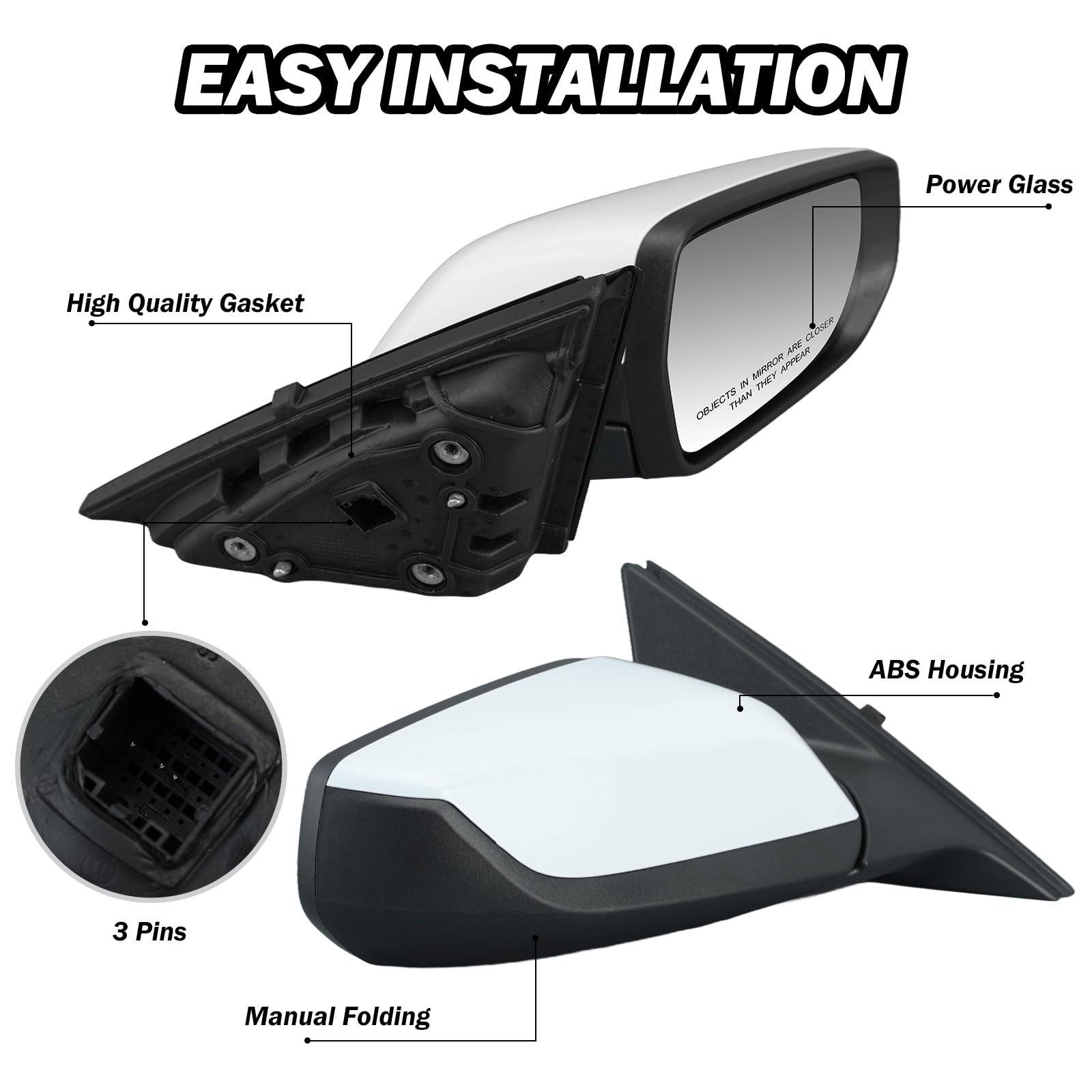 Mofoap Passenger Side View Mirror Compatible With Chevy Malibu 2016 2017 2018 2019 2020 2021 2022 Mirrors Non Heated Without Sig