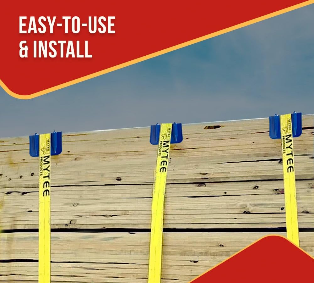 Mytee Products (10 Pack) V Edge Protectors Flatbed, 8'' X 12'', Blue | Vee Shaped Plastics Corner Protectors For Cargo Loads | T