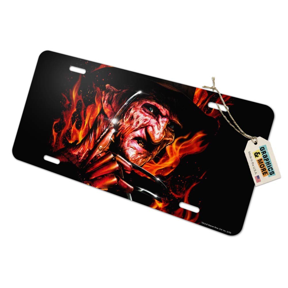Graphics & More A Nightmare On Elm Street Freddy'S Fire Novelty Metal Vanity Tag License Plate
