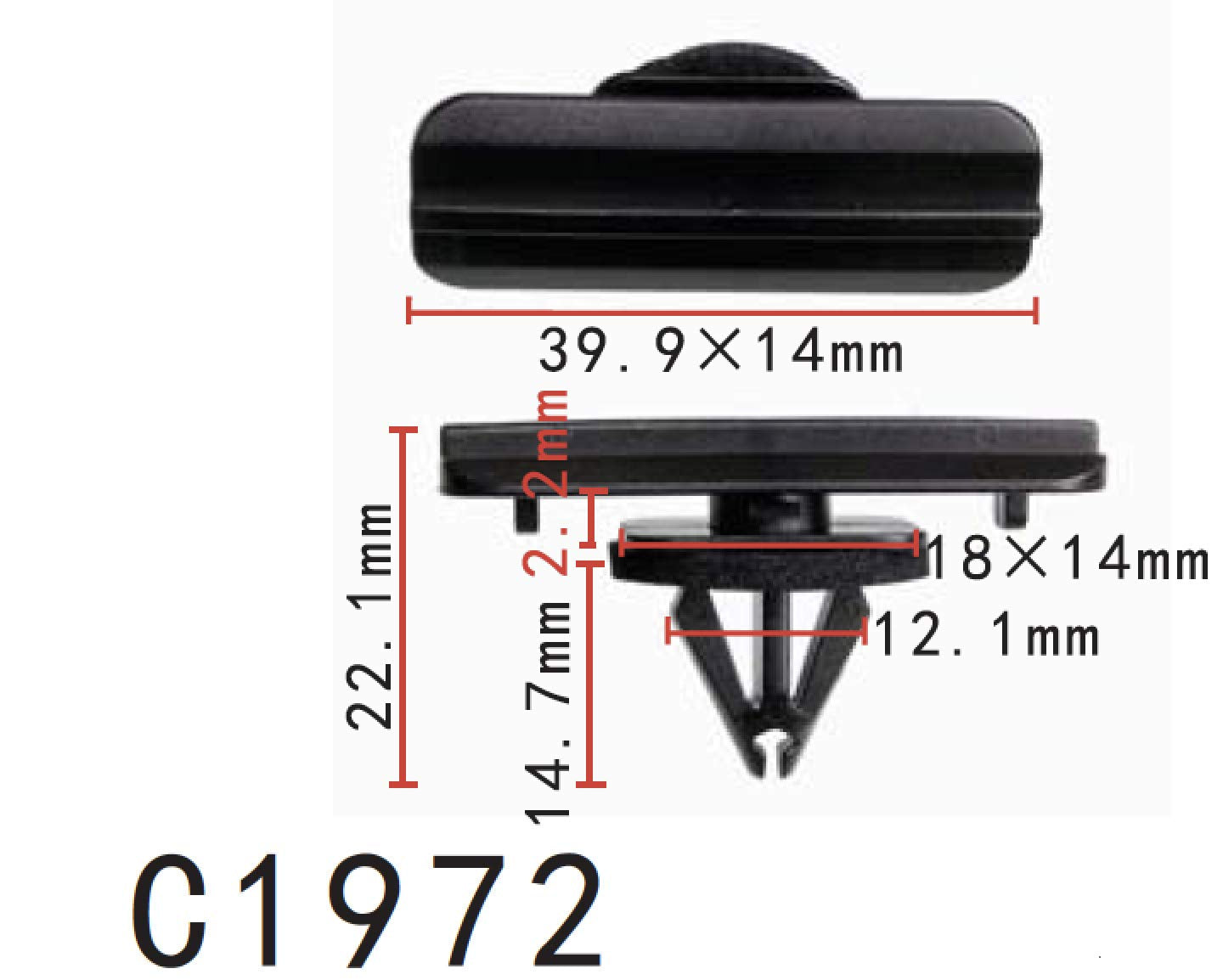 Autobahn88 Retainer Clip For Fender Flare, Compatible With Chrysler Jeep Commander 2006-On (Oem: 5189181Aa) (Pack Of 20)