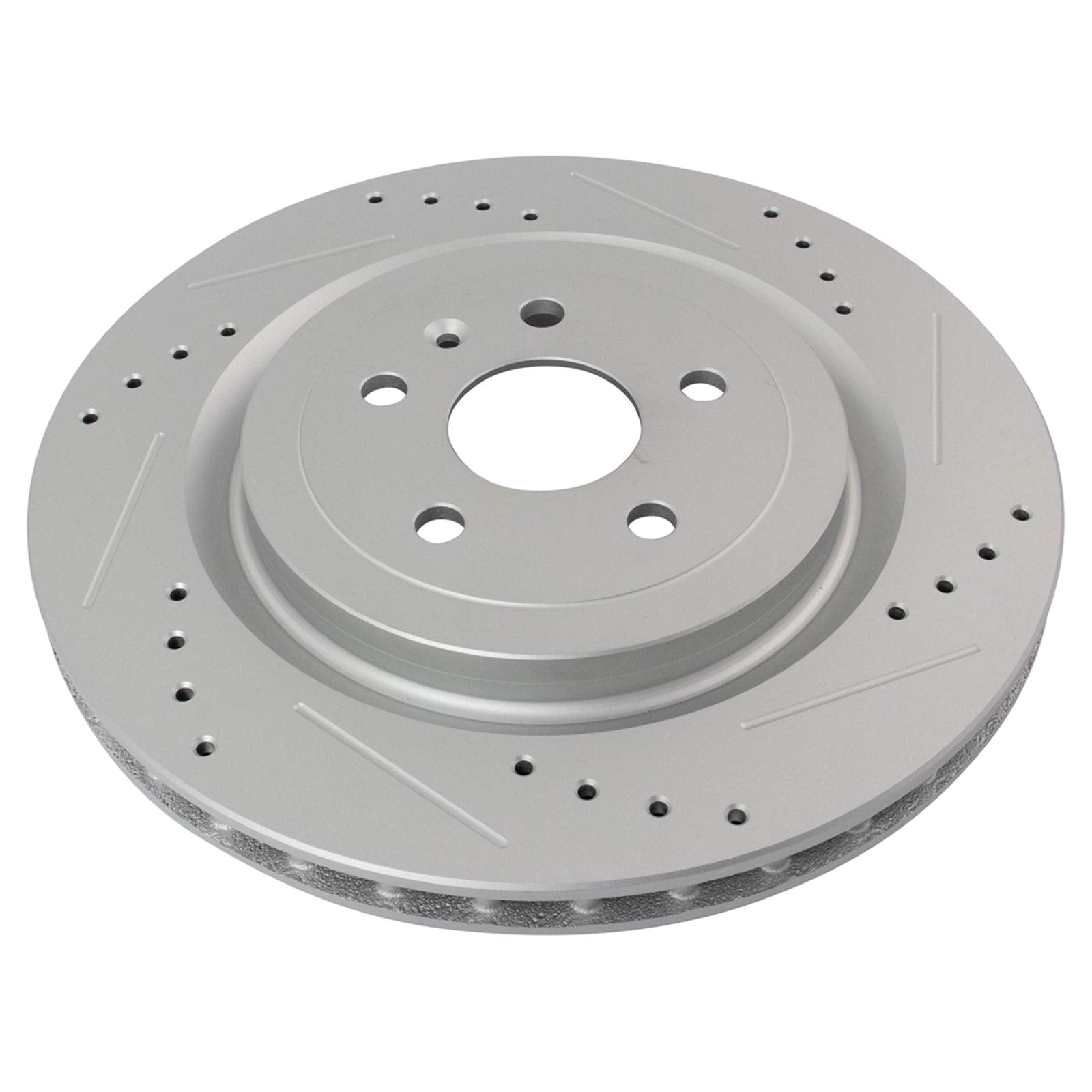 Trq Rear Performance Brake Rotors Set Premium G-Coated Cross Drilled & Slotted Compatible With 2009-2019 Cadillac Cts 2010-2022