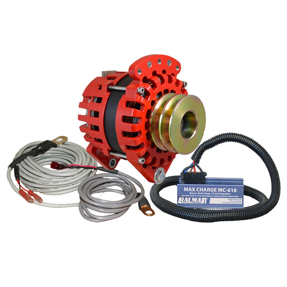 Balmar Alternator 3.15'' Dual Foot Saddle Dual V Pulley Regulator & Temp Sensor - 170A Kit - 12V