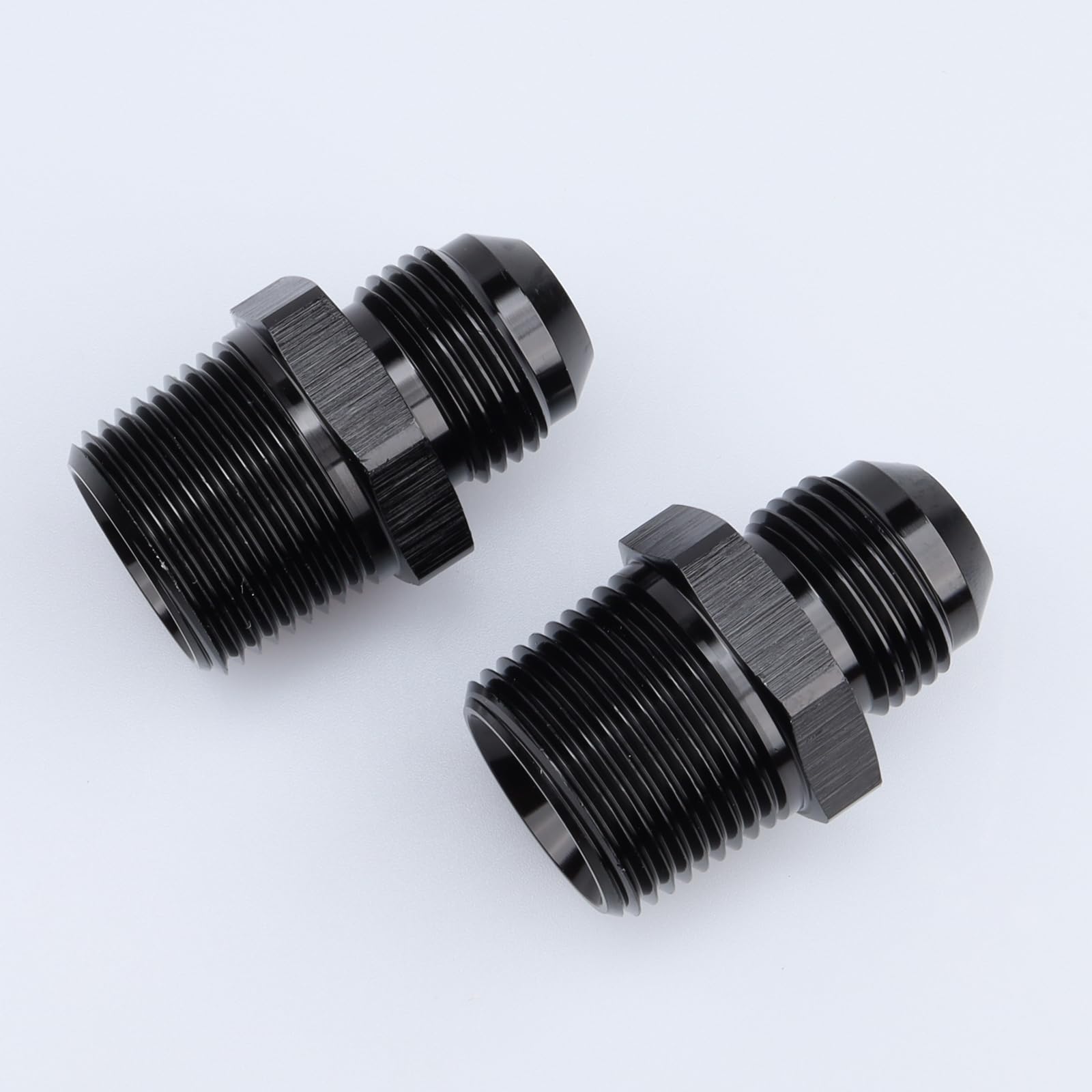Ac Performance Male 3/4'' Npt To -10 An Flare Adapter Straight Aluminum Black, Pack Of 2