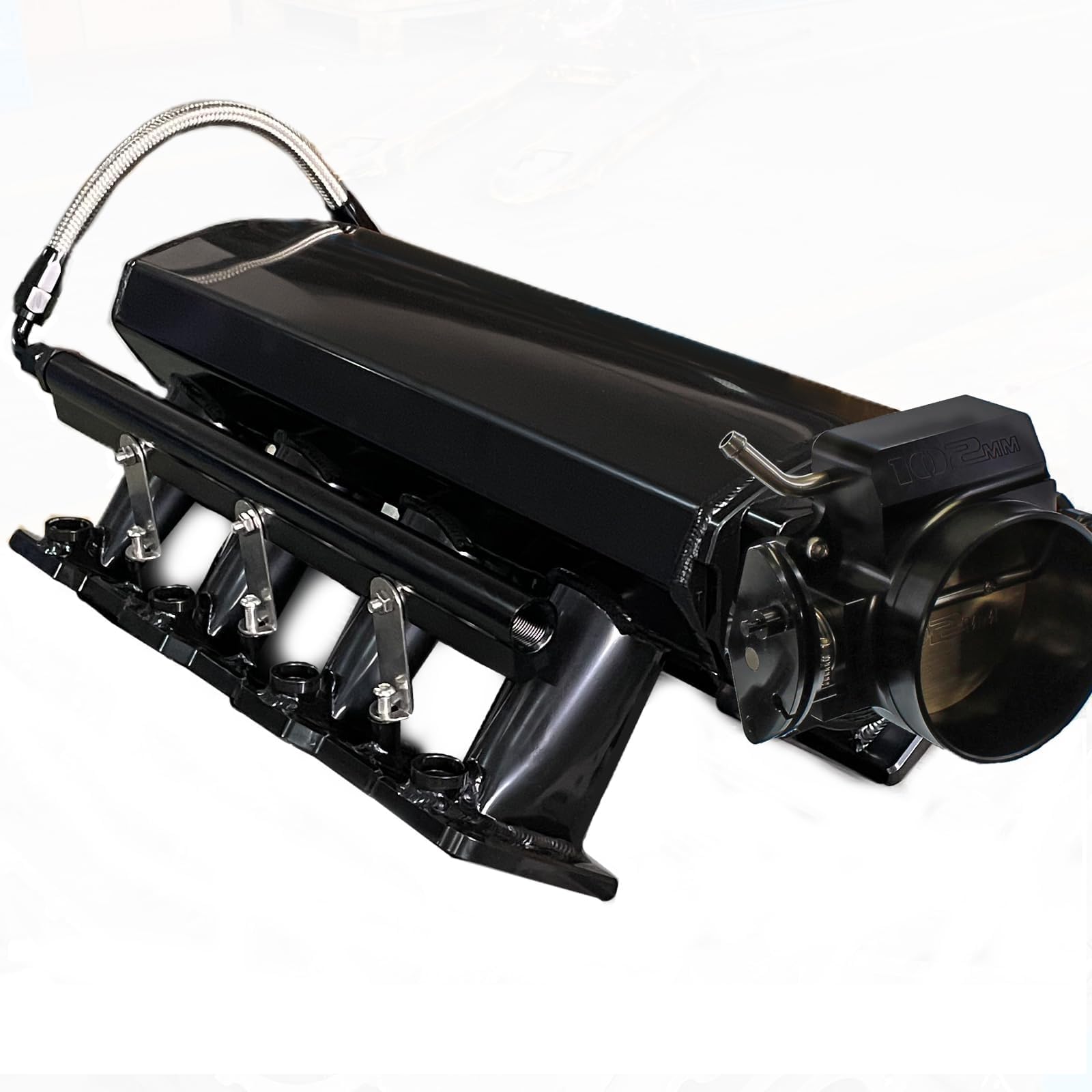 YESHMA For LS LS1 LS2 LS6 Intake Manifold with Throttle Body Compatible with Chevy 4.8L 5.3L 5.7L 6.0L (102MM Black)