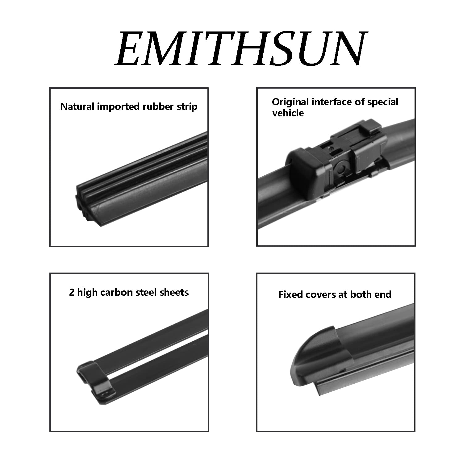 Emithsun Oem Quality Premium All-Season Windshield Wiper Blades Replacement For Honda Civic Coupe 2 Door 2005-2011,Easy Diy Install 28'+24'(Set Of 2)