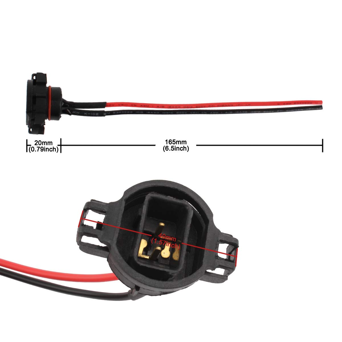 Tomall 5202 2504 Ps24W H16 Male Connector Pigtail Wiring Harnesses For Light Bulb Drl Replacement Socket