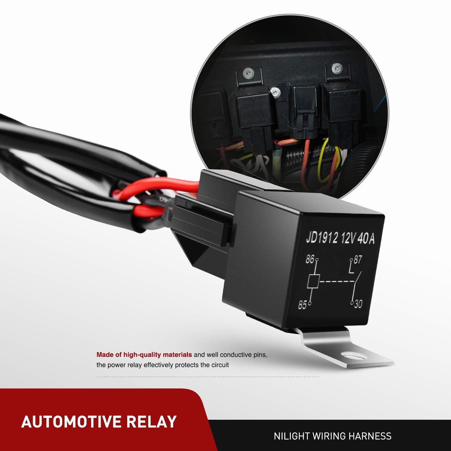 Nilight - Ni-Wa 02A Led Light Bar Wiring Harness Kit 12V On Off Switch Power Relay Blade Fuse For Off Road Lights Led Work Light