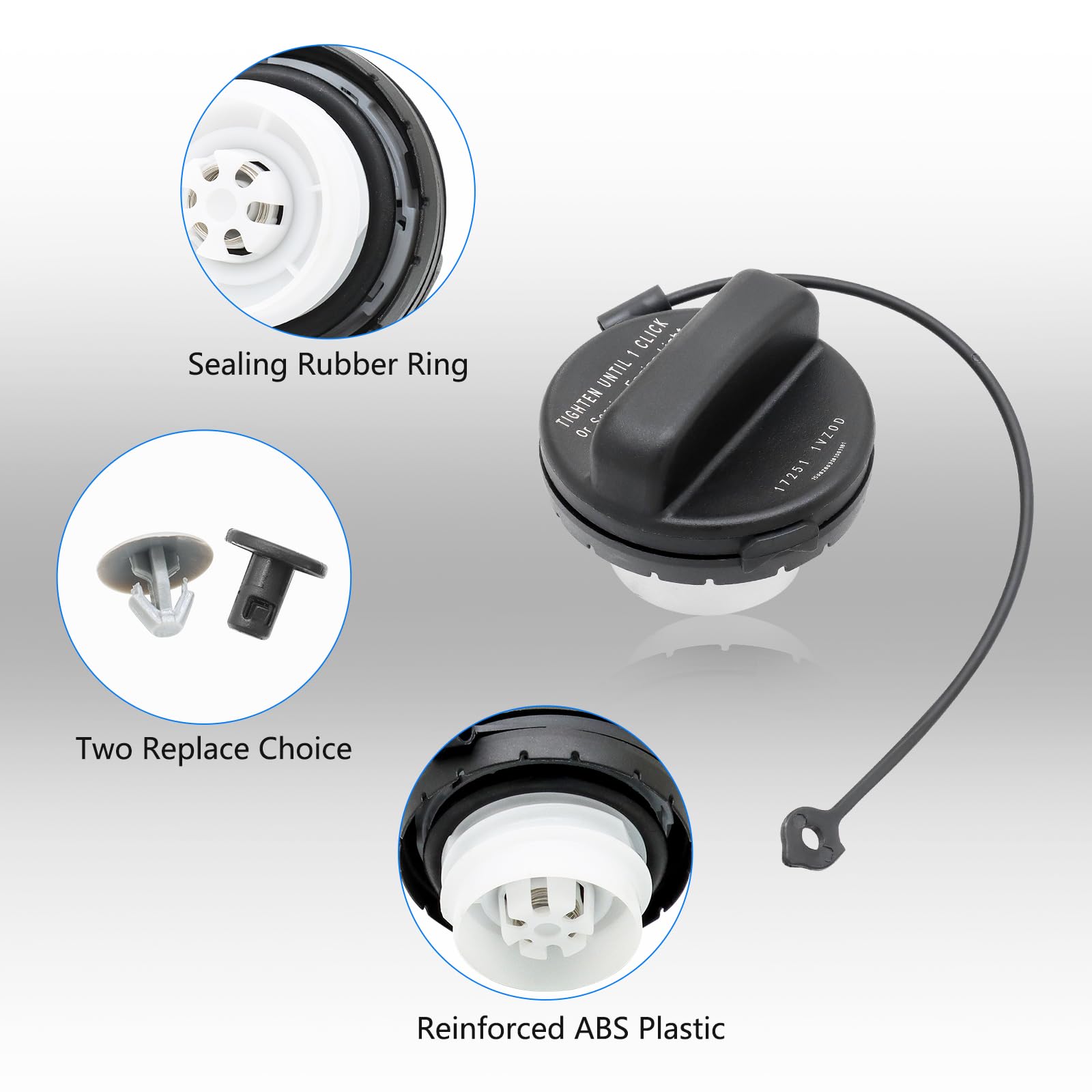 Gas Cap Fuel Cap Replaces 17251-3JA0A 2 pcs for Nissan 2011-2020 Frontier 2012-2020 Versa 2014-2019 Versa Note 2013-2018 Altima