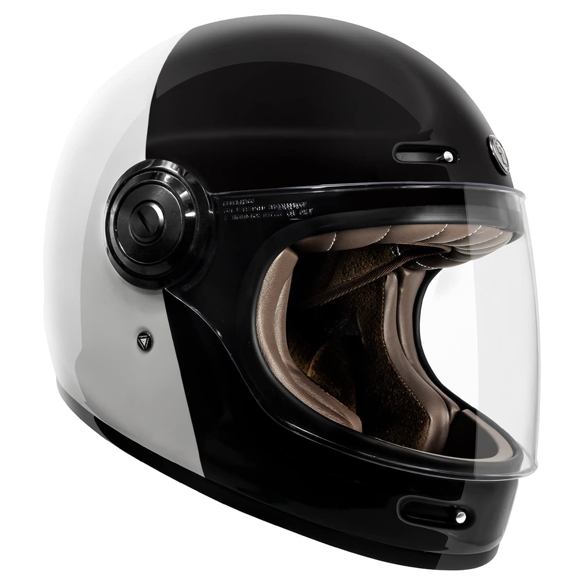 Torc T1 Unisex-Adult Retro Full Face Motorcycle Helmets, Gloss Black Fifty One Fifty, X-Large