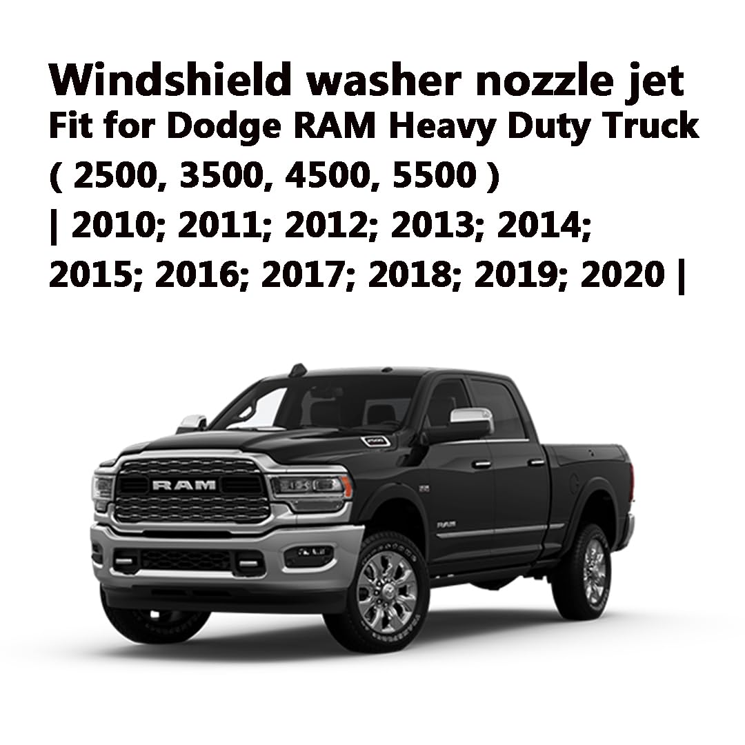 4805742Ac Fit For Ram Premium Wiper Washer Nozzles Fit For 2009-2021 Dodge Ram 1500-5500 Trucks Windshield Washer Fluid Jet Nozz