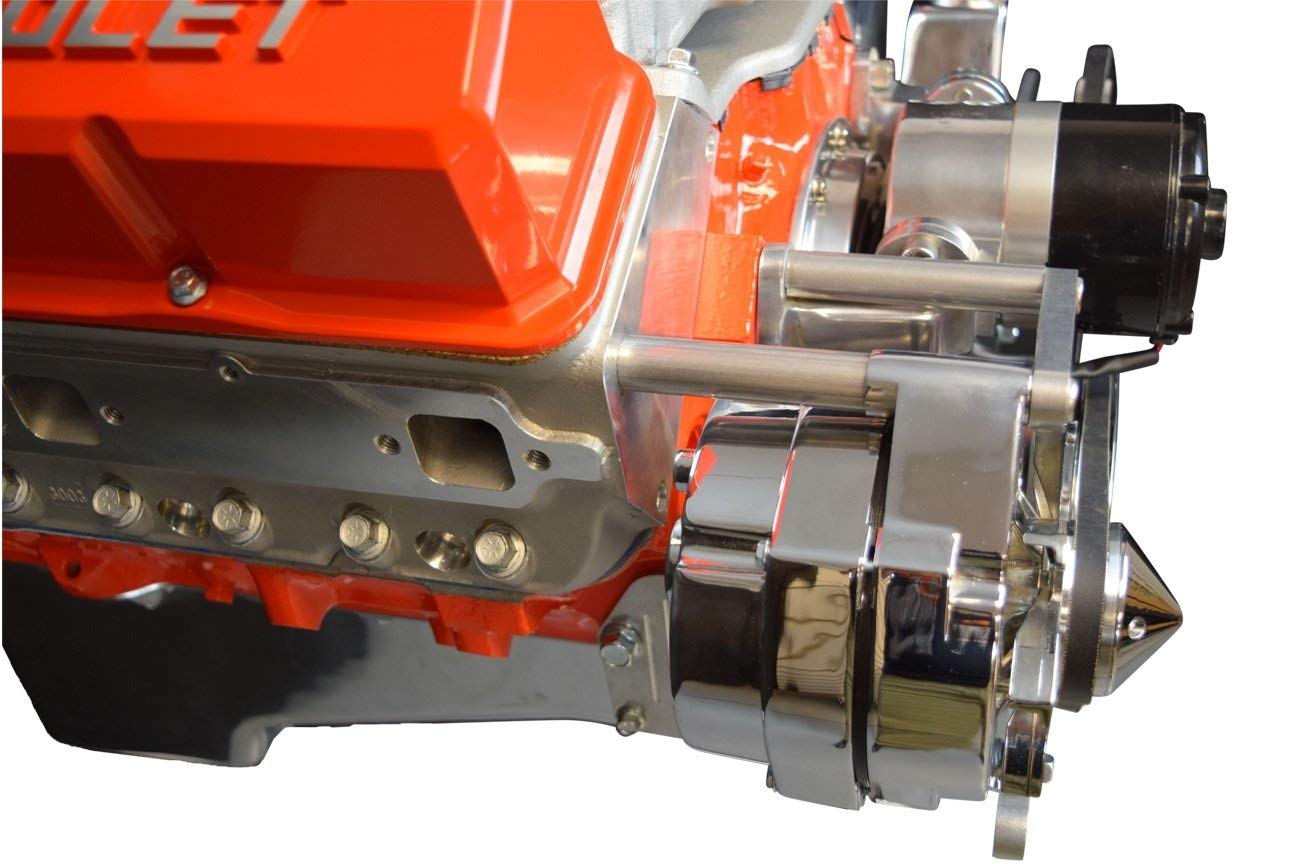 ICT Billet SBC Alternator Bracket Adjustable Electric Water Pump Small Block 350 Chevy Mount Kit 305 327 350 5.0L 5.7L Compatible With Chevy Long Water Pump V Belt 551672E