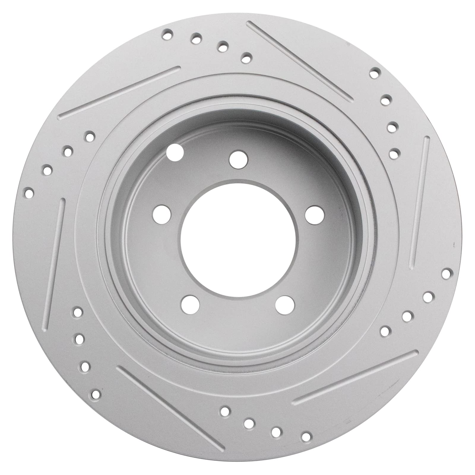 Trq Performance Rear Drilled Slotted Coated Brake Rotor Set For Chrysler Dodge Jeep Mitsubishi