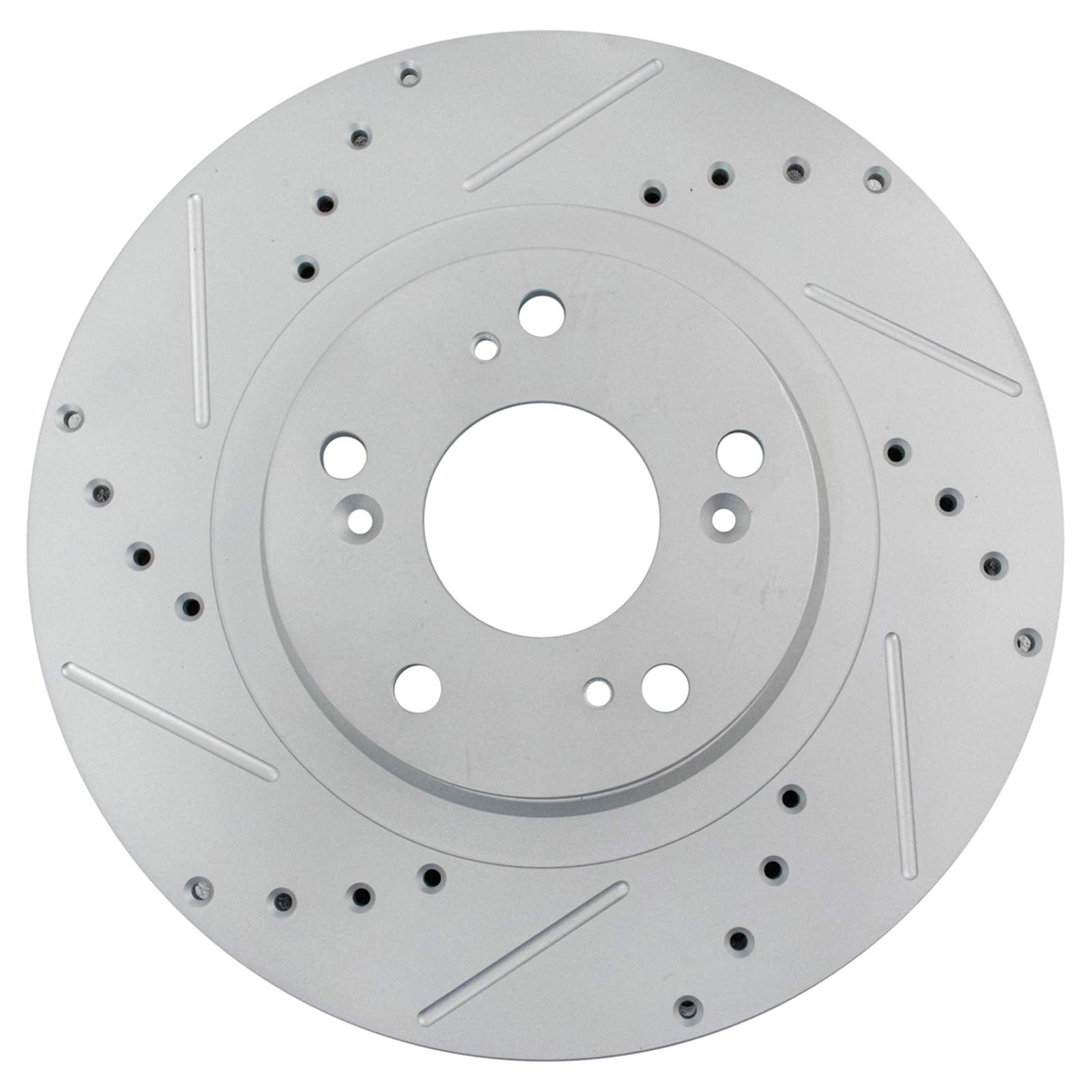 Trq Front Performance Brake Rotors Set Premium G-Coated Cross Drilled & Slotted Compatible With 2002-2006 Acura Rsx 2006-2011 Ho