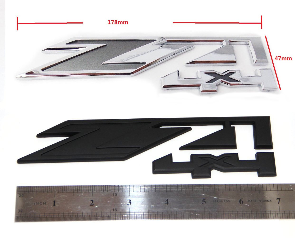 Yoaoo 2Pack Compatible With Silverado Sierra Tahoe Suburban Z71 4X4 Emblems Oem New 1500 2500 3500 Chrome Gray