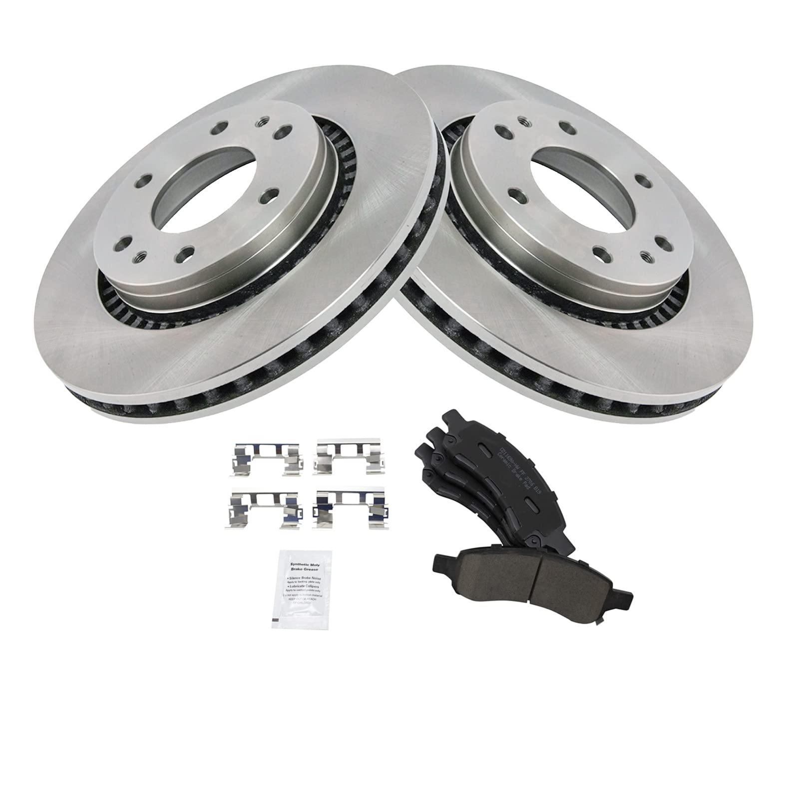 Trq Front Brake Pad & Rotor Kit Brake Pads Brake Rotor Ceramic Compatible With 2006-2007 Buick Rainier 2006-2009 Chevrolet Trail