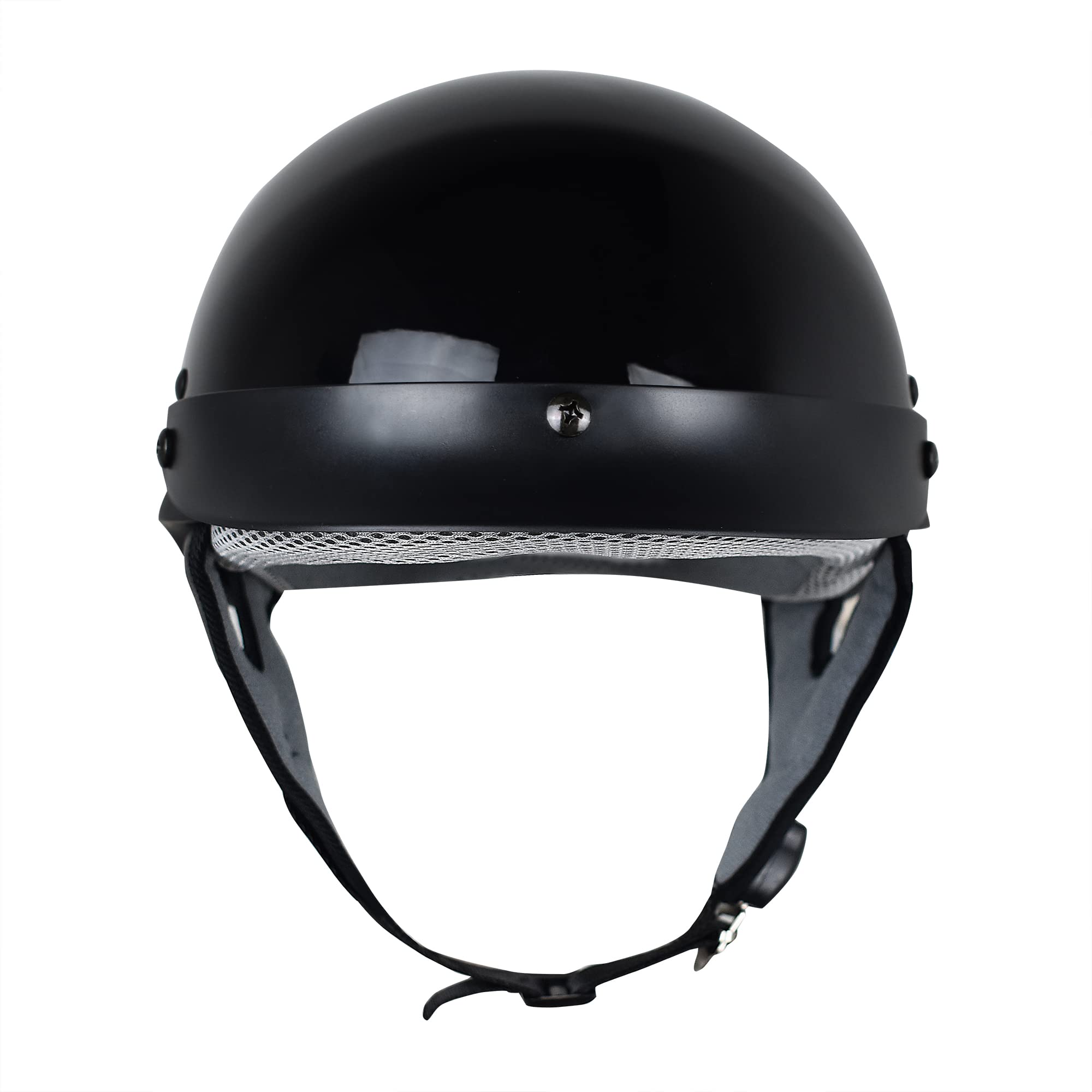 Chcycle Helmets For Adults Motorcycle Half Helmet Casco Para Motocicleta For Women Men Dot Approved Cycling Motocross (Large, Bright Black)