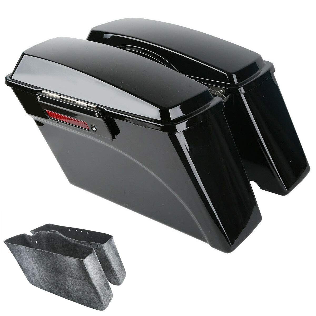 Tcmt Hard Saddle Bags Trunk W/Lid Latch Key & Liners Carpet Insert Fits For Harley Touring Cvo Road Glide Road King Street Glide