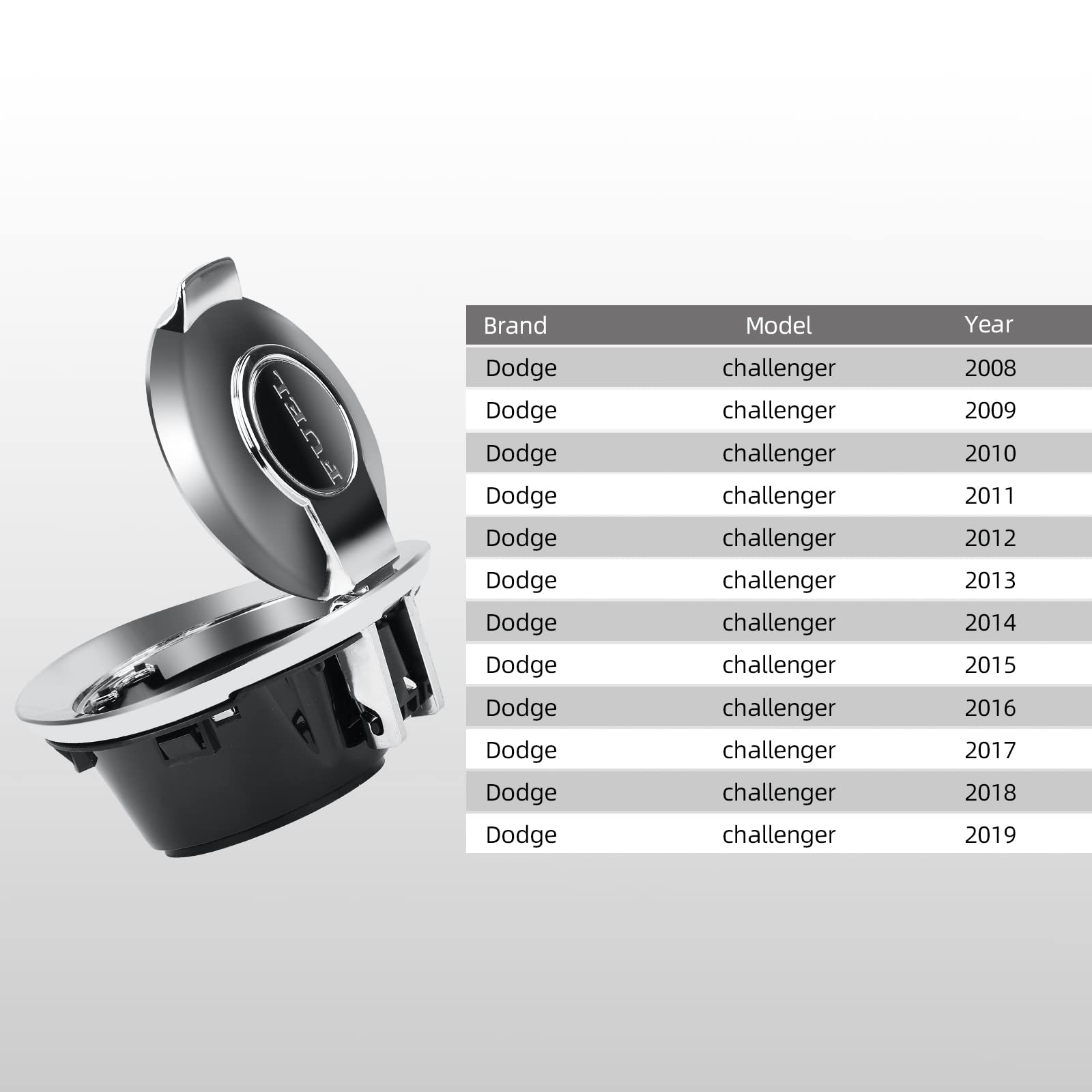 68250120Aa Fuel Filler Door Cap Electroplate Silvery Gas Cover Cap Vapor Edition Compatible With 2008-2023 Dodge Challenger