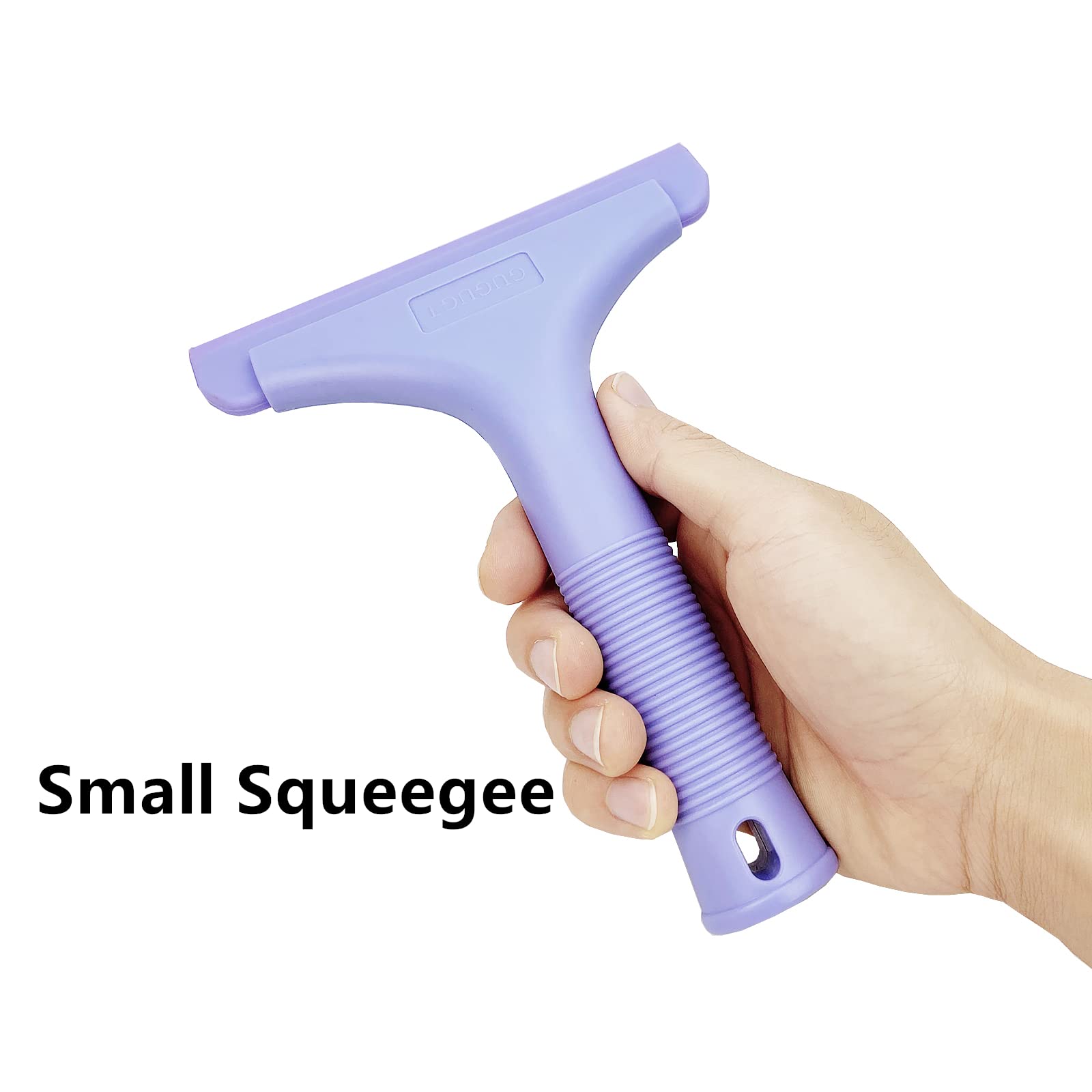 Gugugi Super Flexible Silicone Squeegee, Auto Water Blade, Water Wiper, Shower Squeegee, 5.9'' Blade And 7.5'' Long Handle, For
