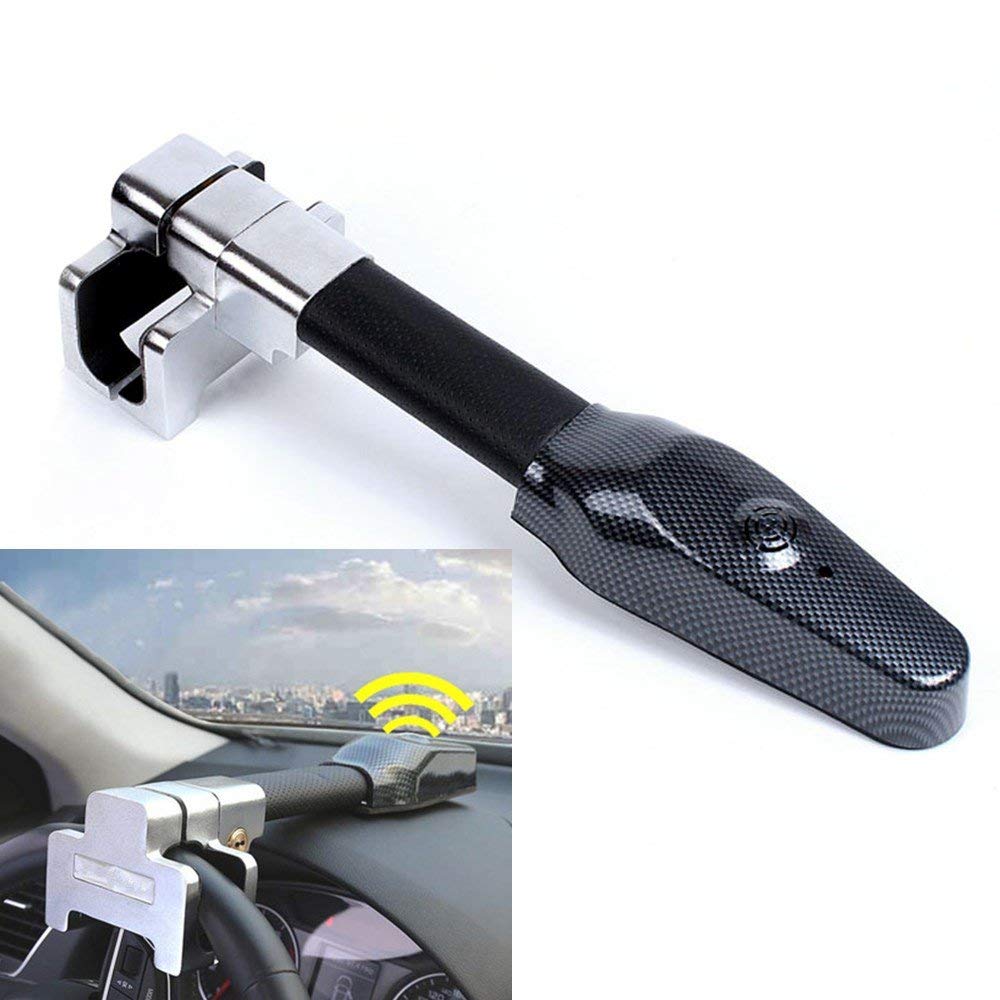 Vechkom Steering Wheel Lock with Alarm, Anti-Theft Car Safety Device
