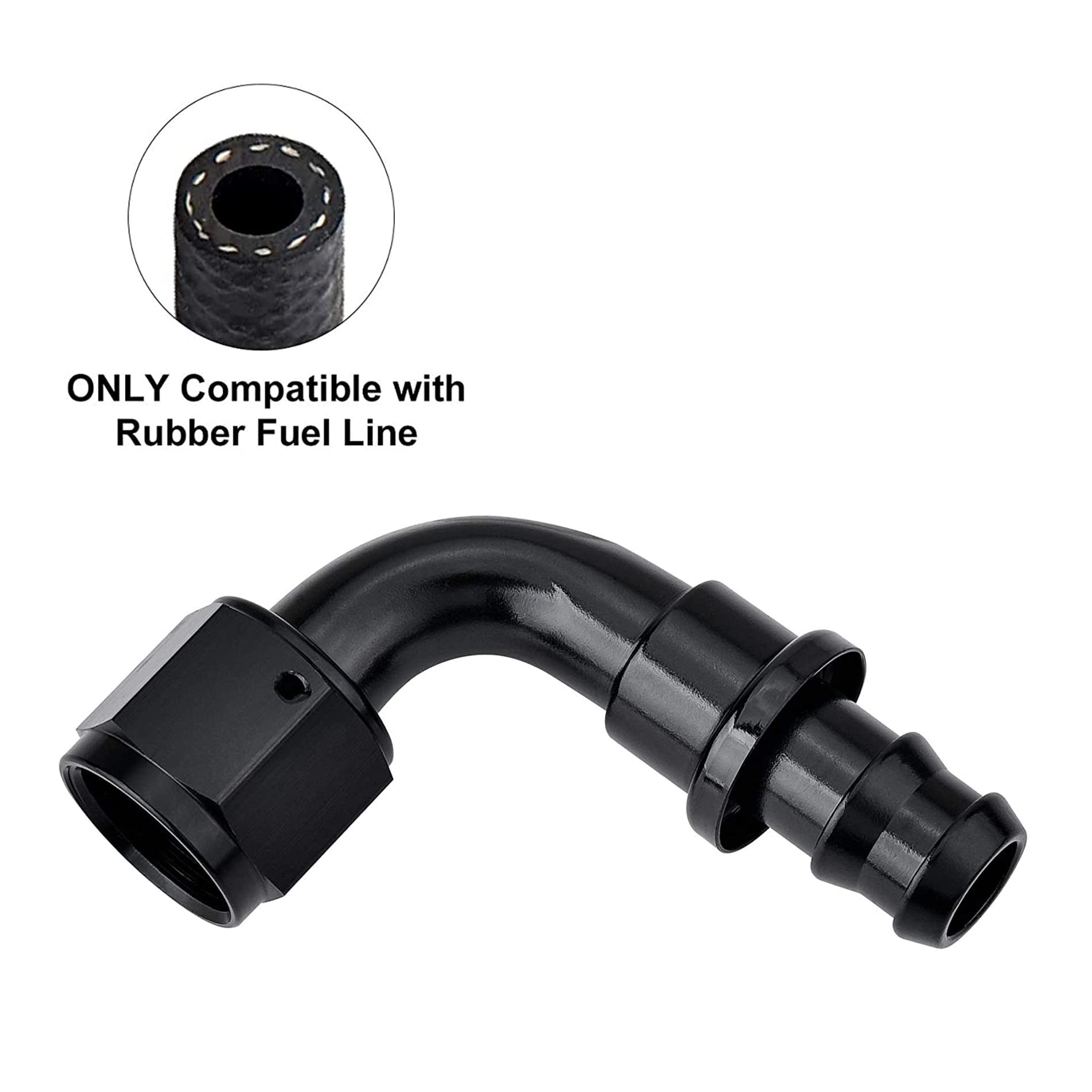 Evil Energy 12An 90 Degree Push Lock Hose Fitting End Black 2Pcs